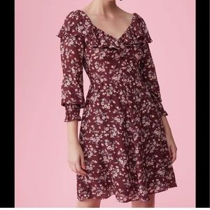 Rebecca Taylor Tilda Floral Silk Ruffle Dress, Size 2